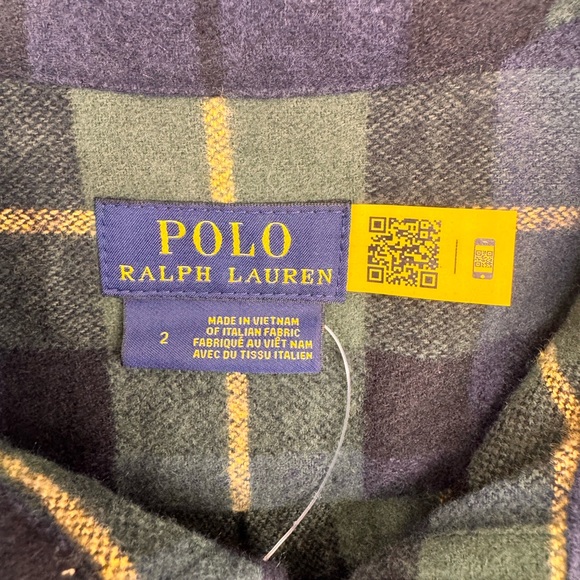 Polo Ralph Lauren Green and Blue Plaid Fringe Midi Shirt Dress,  Size 2 NWOT - Picture 12 of 16